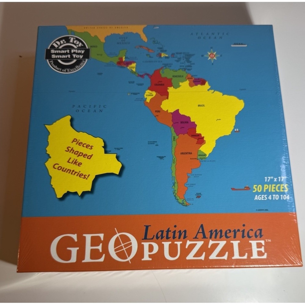 New World Geo Puzzle Latin America Dr. Toy Educational Toy Sealed NIB
